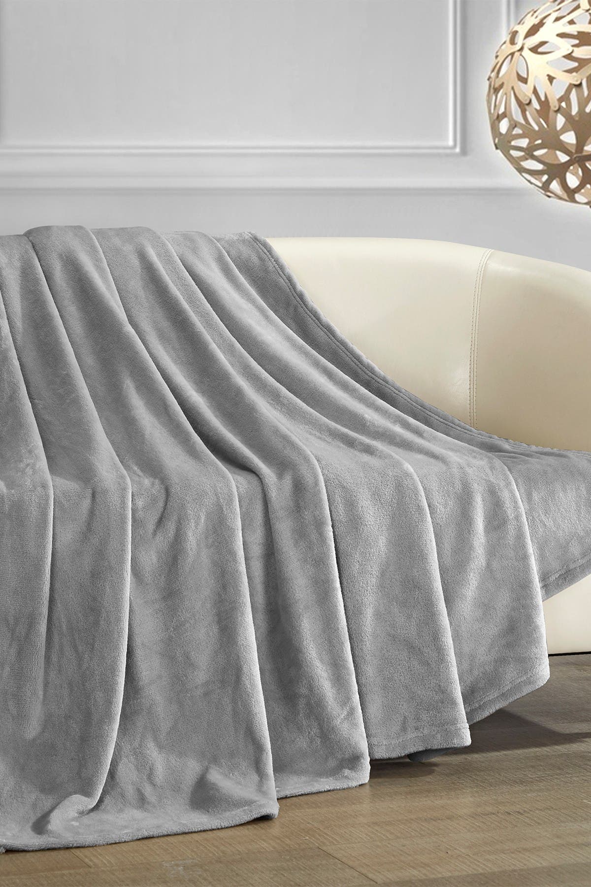 silver grey fleece throw