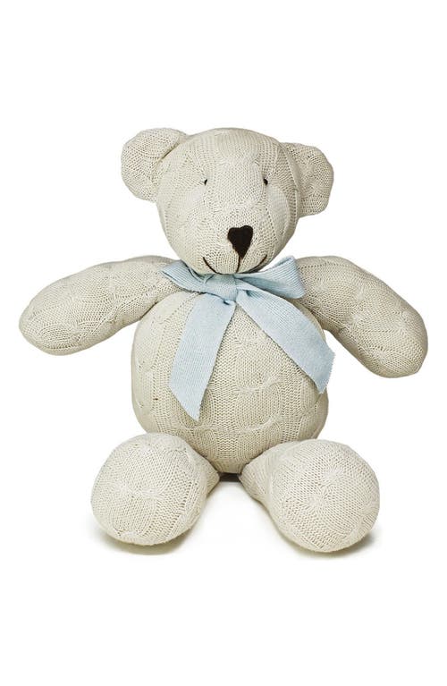 RIAN TRICOT Plush Cable Knit Teddy Bear in Light Blue at Nordstrom