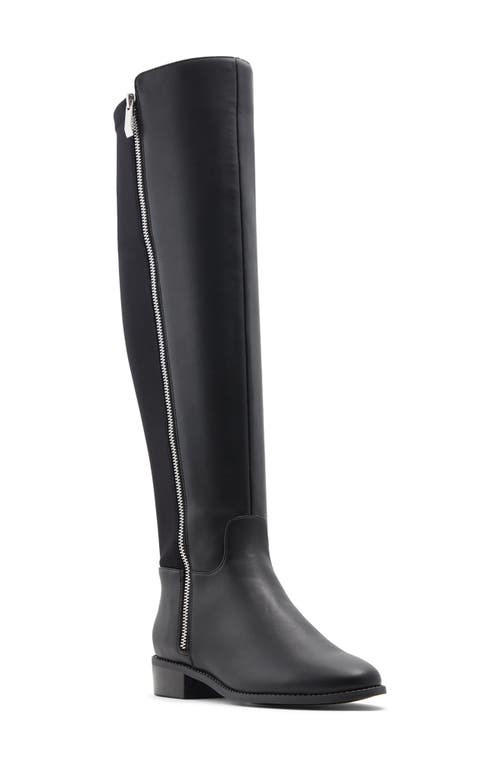 Aldo Womens Zipper Faux Leather Knee-high Boots In Black