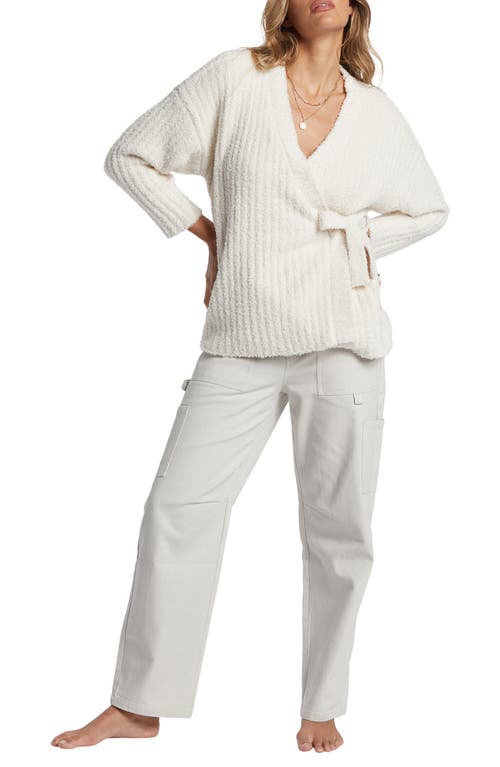 Shop Billabong Dawn Paradise Sand Oversize Rib Wrap Cardigan In White Cap