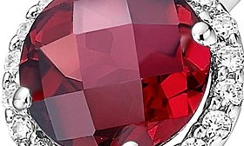 Lafonn Birthstone Halo Ring In January Garnet/silver