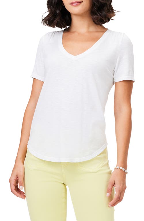 Cotton & Modal V-Neck T-Shirt in Paper White