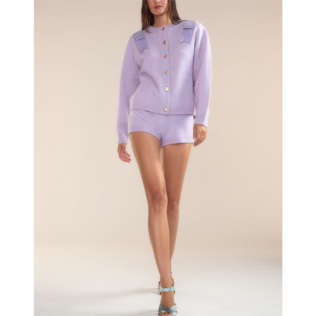Cynthia Rowley Ivy Wool Knit Short In Lavender