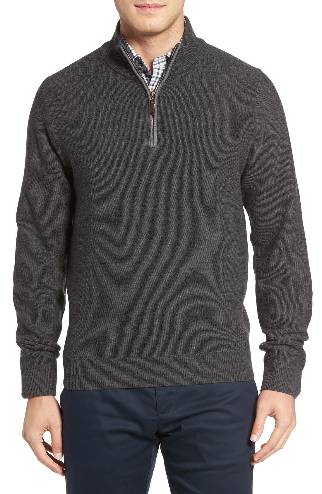 David Donahue Merino Wool Quarter Zip Sweater Nordstrom