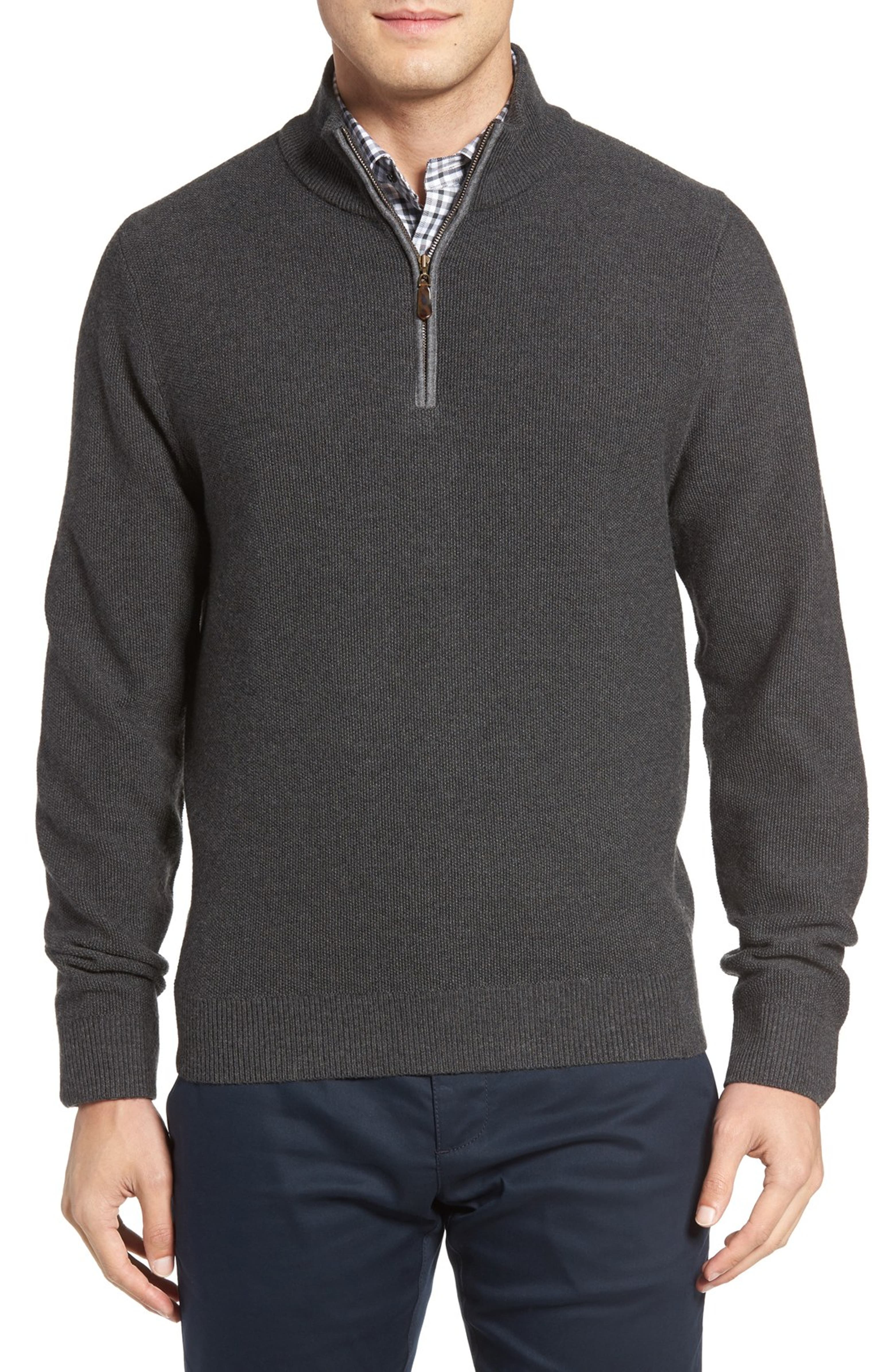 David Donahue Merino Wool Quarter Zip Sweater | Nordstrom