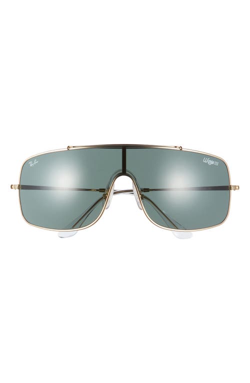 Ray-Ban Wings III 36mm Square Wrap Shield Sunglasses in Gold Flash at Nordstrom