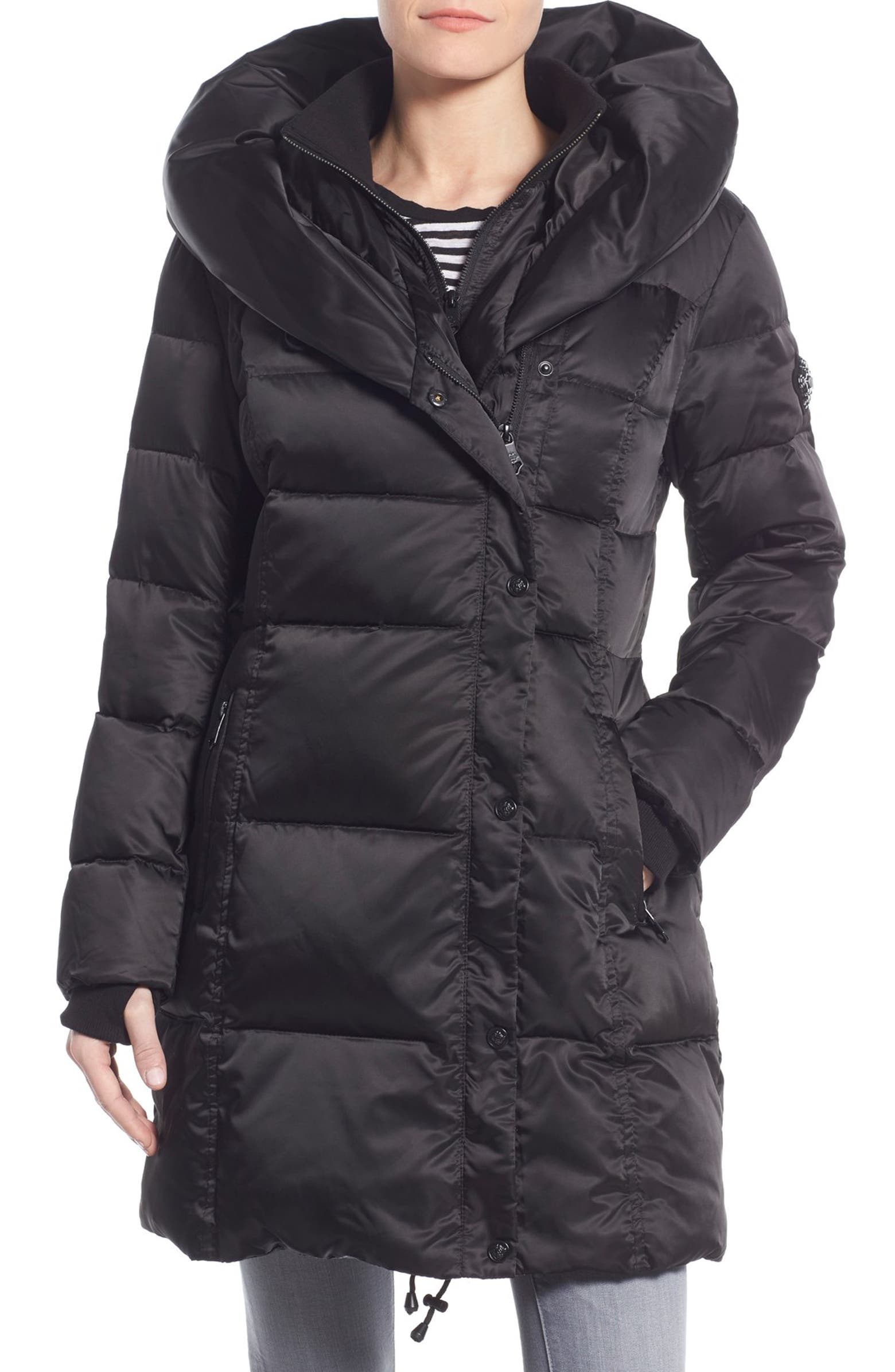 Nanette Lepore Hooded Asymmetrical Zip Down Coat | Nordstrom