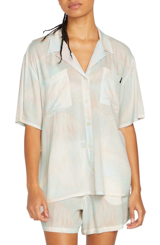 Volcom Palmy Nites Oversize Button-up Shirt In Melon