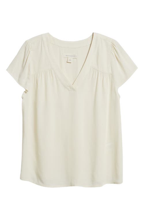 Shop Treasure & Bond V-neck Popover Top In Ivory Dove