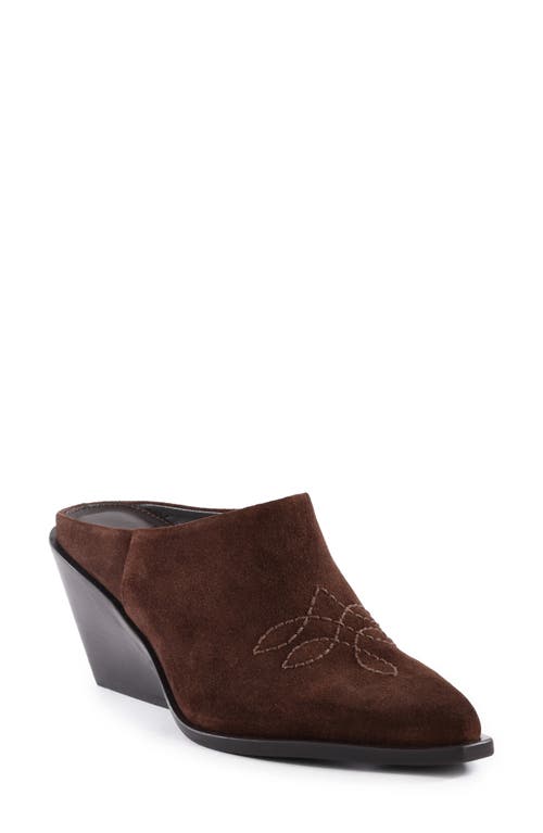 Seychelles Spirit Pointed Toe Mule In Dark Brown Suede