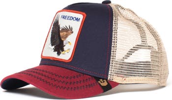 New Goorin Bros. Men's Hat Big Bird Freedom Red Trucker Cap Leather  Adjustable