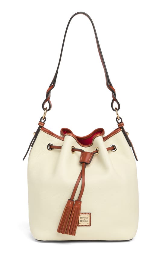 Dooney & Bourke Tasha Leather Drawstring Shoulder Bag In White