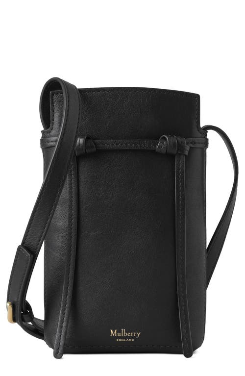 Mulberry Clovelly Refined Leather Phone Pouch in Black at Nordstrom