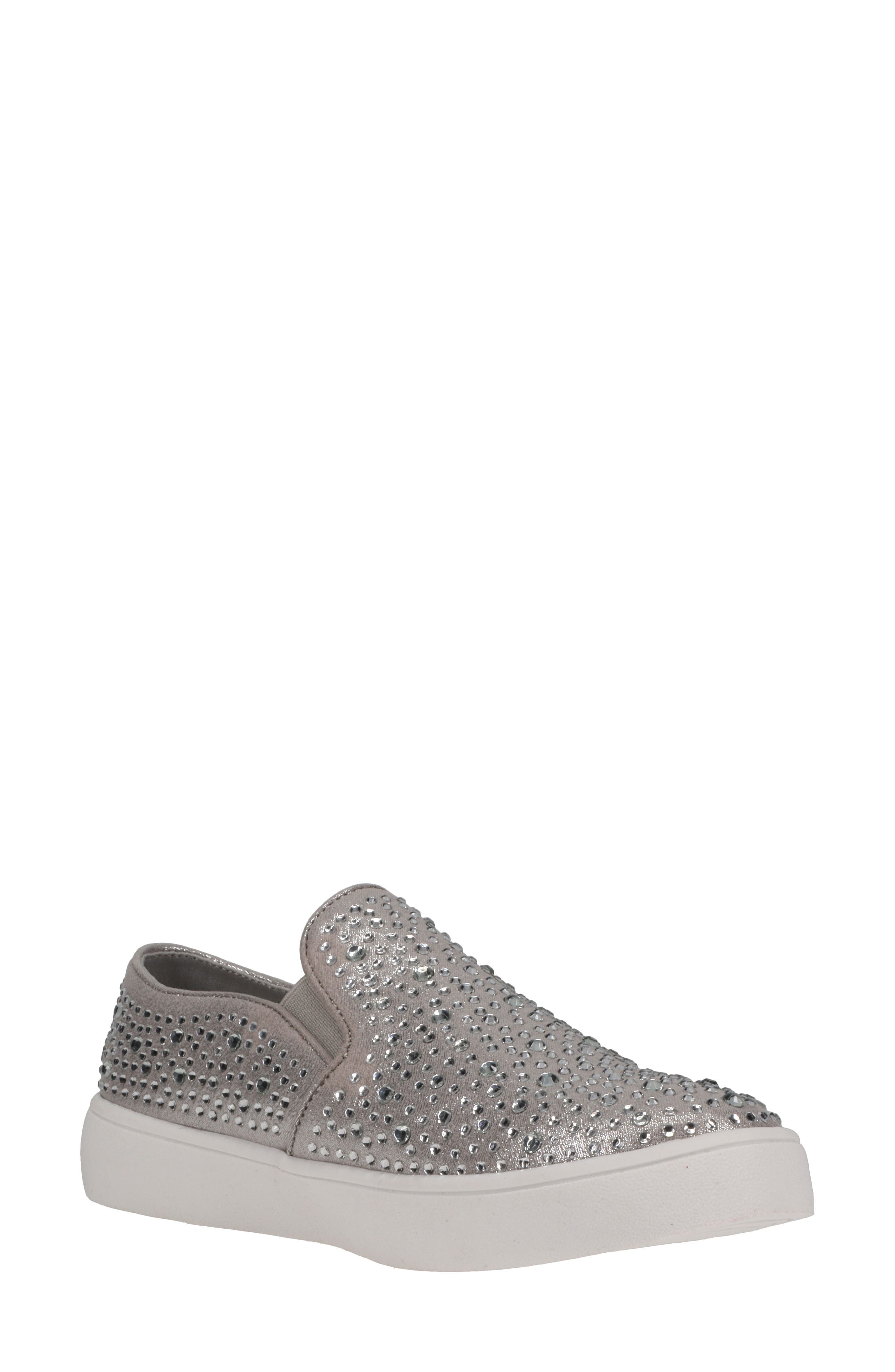 michael kors silver slip on shoes