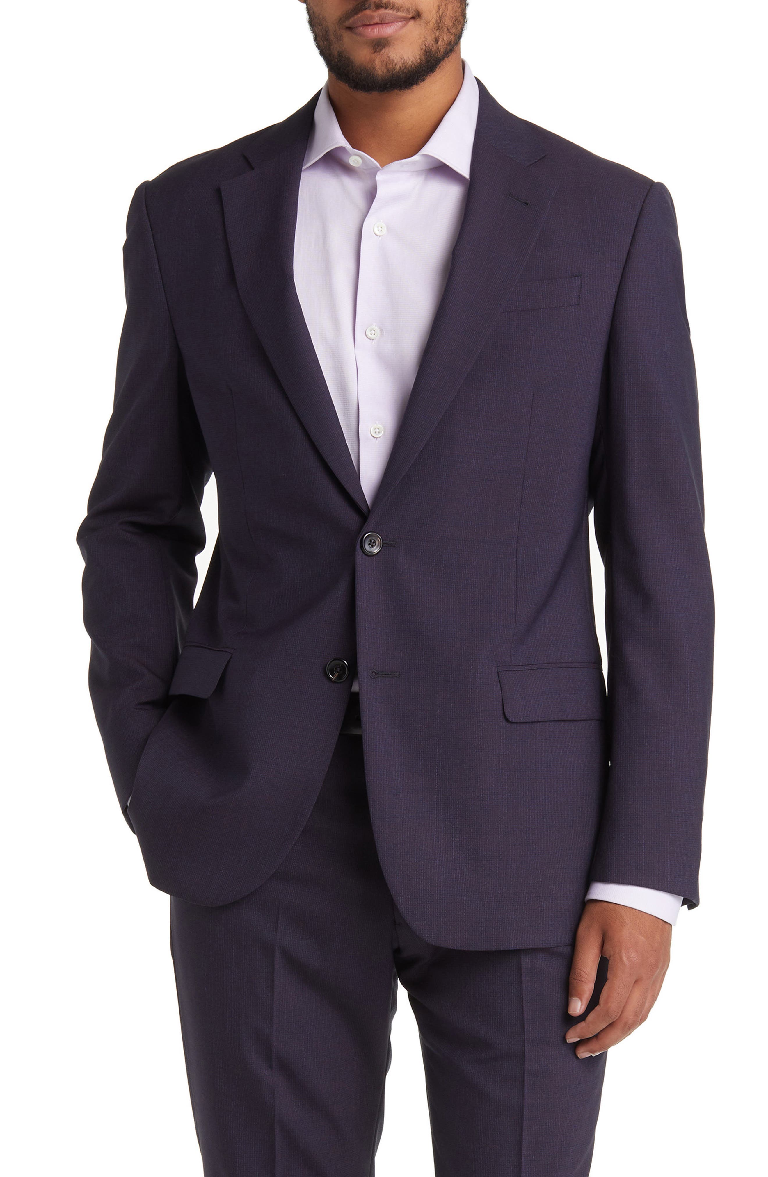 Emporio Armani single-breasted virgin wool suit - Blue