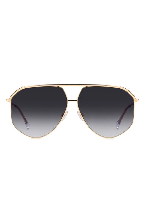 Isabel Marant Wild Metal 64mm Gradient Oversize Aviator Sunglasses In Rose Gold/grey Shaded