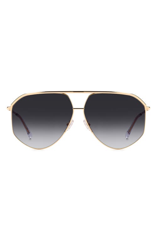 Shop Isabel Marant Wild Metal 64mm Gradient Oversize Aviator Sunglasses In Rose Gold/grey Shaded
