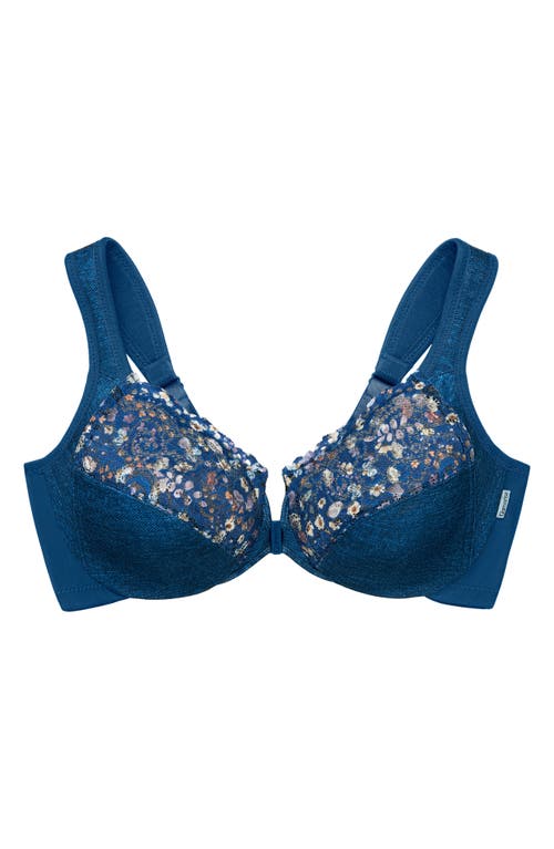 Glamorise Women's Full Figure Plus Size Wonderwire Front Close Bra 1245 In Dark Denim