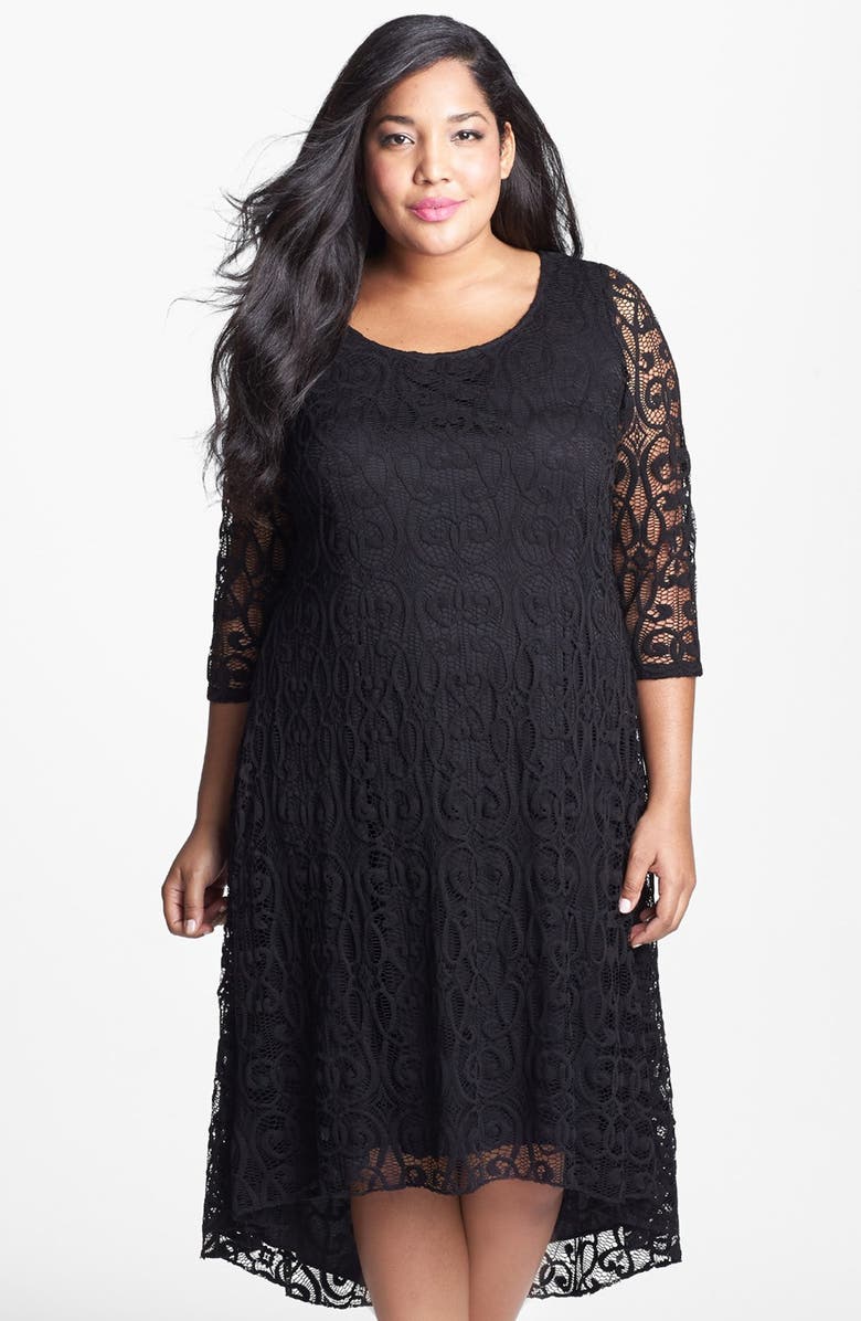 Adrianna Papell Lace High/Low Dress (Plus Size) | Nordstrom