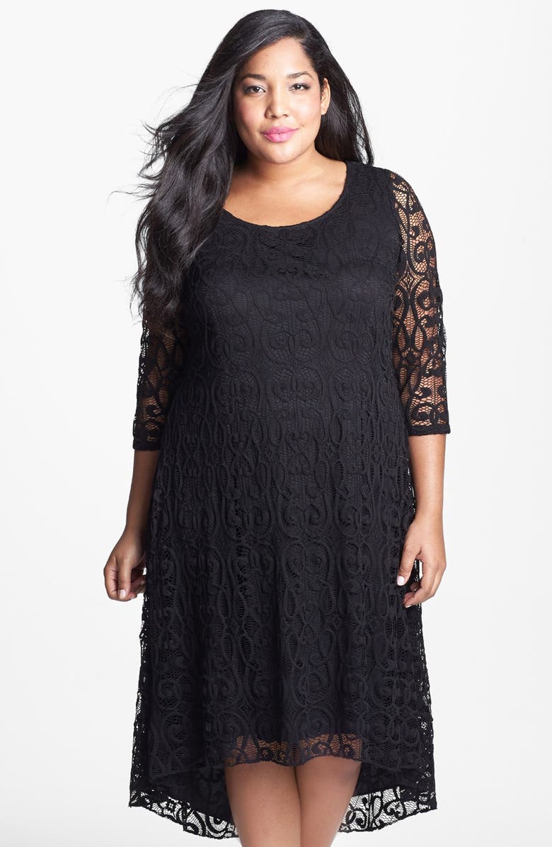 Adrianna Papell Lace High/Low Dress (Plus Size) Nordstrom