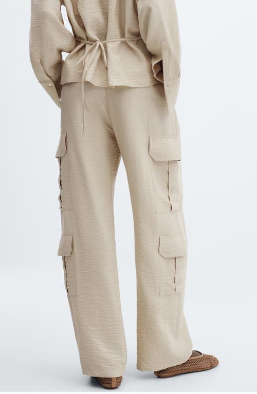 Shop Mango Utah Cargo Trousers In Light Pastel Brown