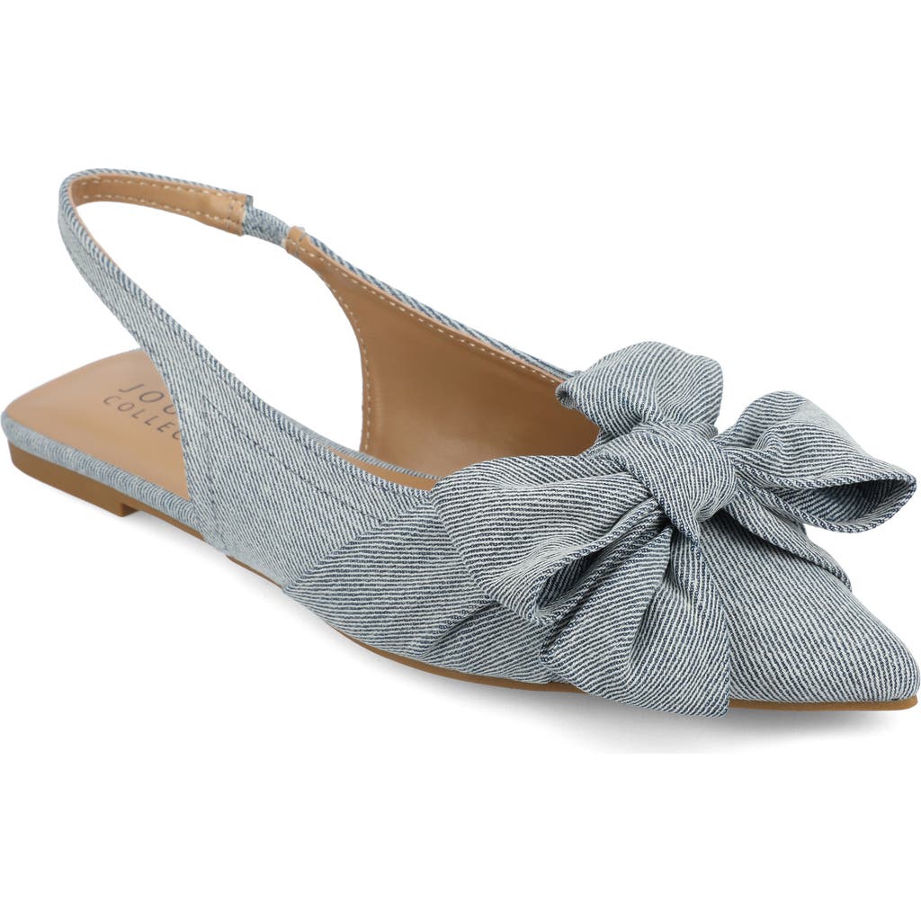Journee Collection Sabrina Slingback Flat In Light Denim