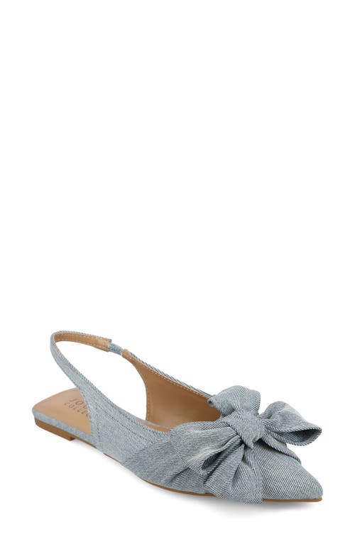 Journee Collection Sabrina Slingback Flat In Light Denim