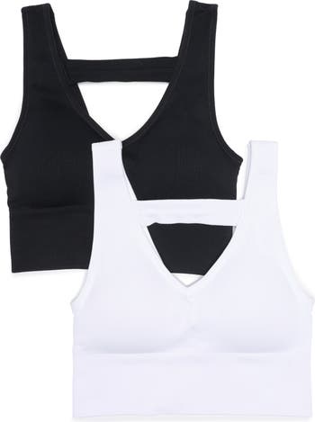 90 Degree by Reflex 2-Pack Ribbed V Neck Tank Tops on SALE