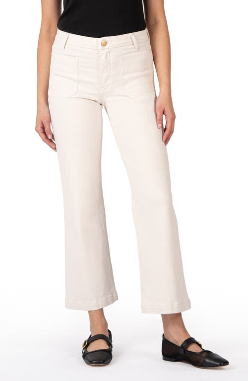 Shop Kut From The Kloth Patch Pocket High Waist Ankle Flare Jeans In Ecru