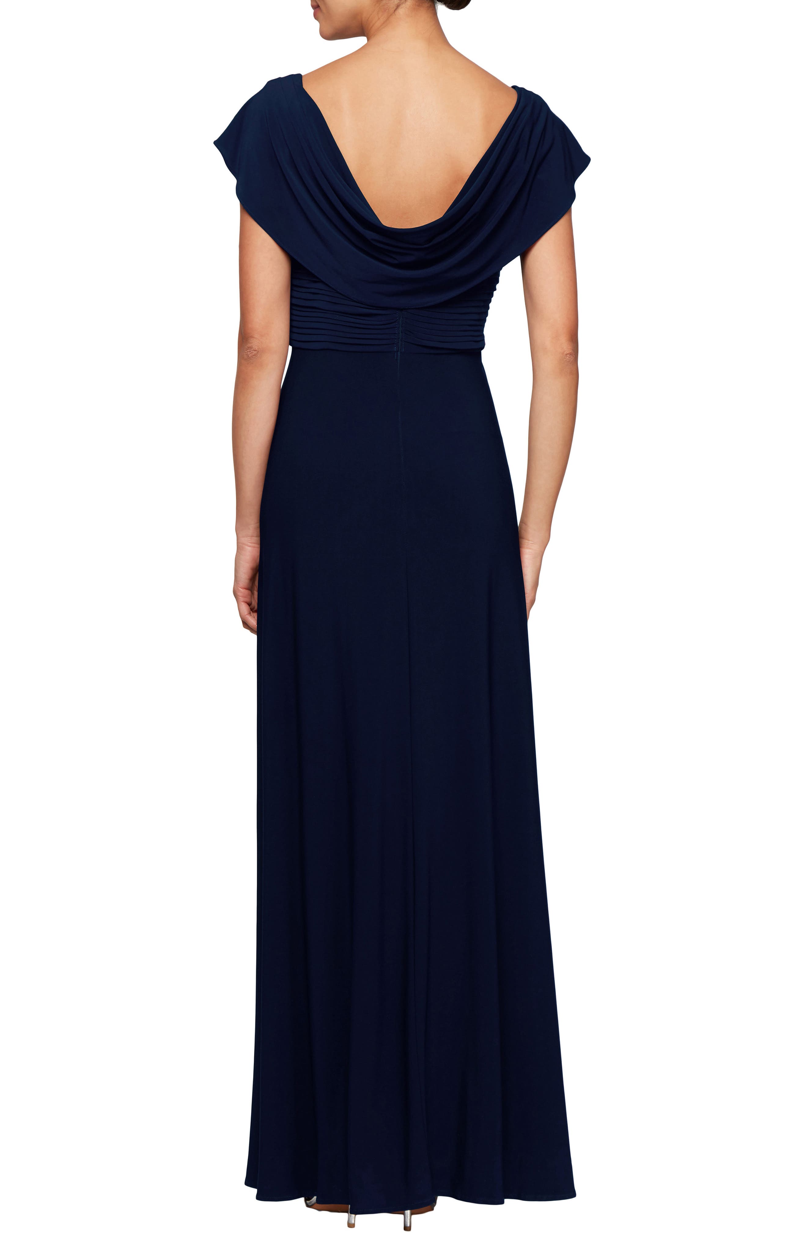 alex evenings cowl neck gown