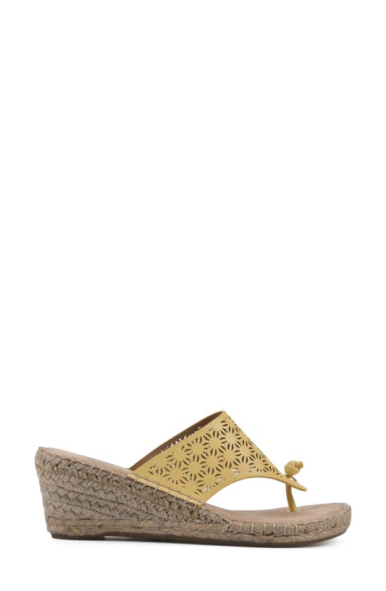 Shop White Mountain Footwear Beaux Espadrille Wedge Sandal In Limoncello/ Smooth