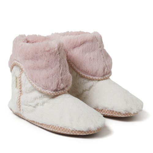 Shop Dearfoams Beth Faux Fur Fold Down Fuzzy Bootie Slipper In Muslin