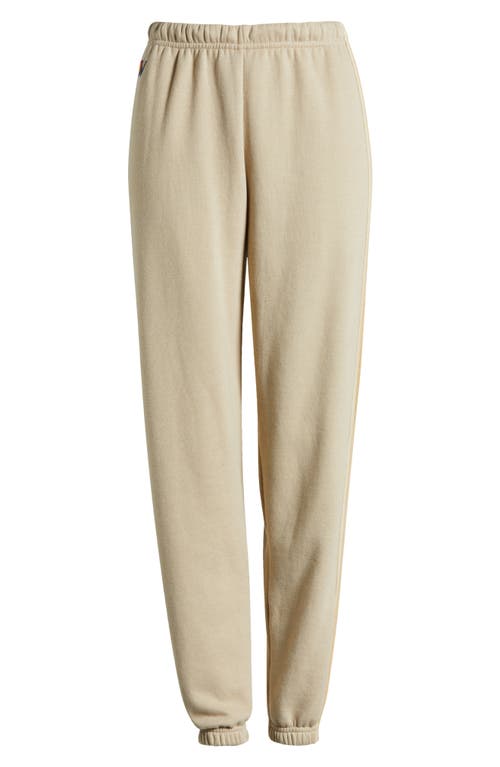 Shop Aviator Nation Stripe Sweatpants In Sand/tan