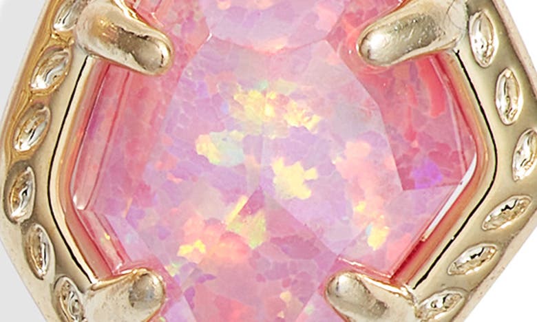 Shop Kendra Scott Tessa Framed Stud Earrings In Gold/ Rose Pink Kyocera Opal
