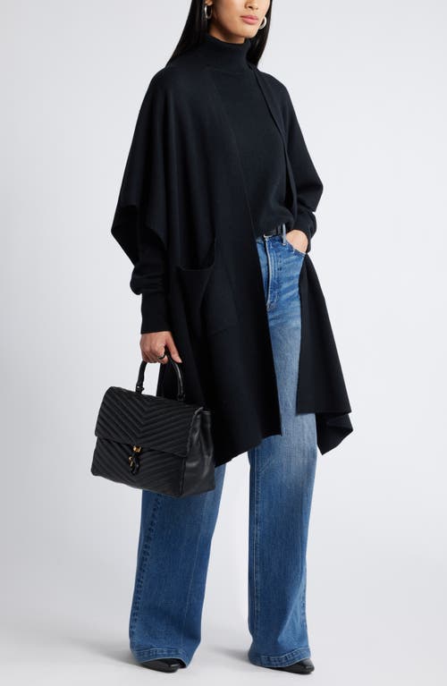 Shop Nordstrom Cashmere Turtleneck Sweater In Black Rock