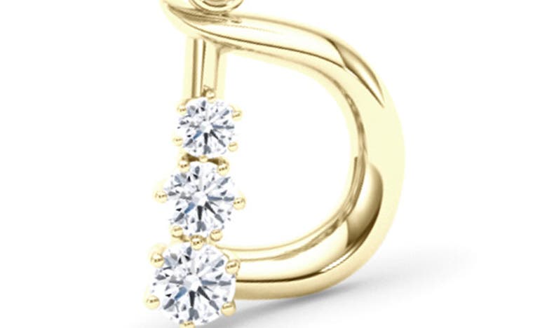 Hautecarat Graduated Lab-created Diamond Initial Letter Pendant Necklace In D - 18k Yellow Gold