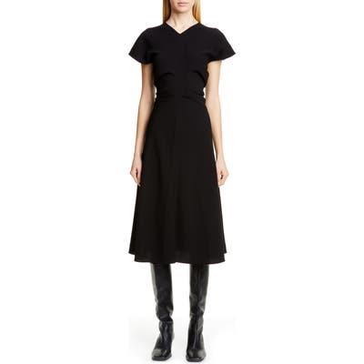 Proenza Schouler Ruched Waist Midi Dress, Black