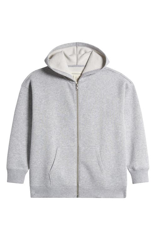 Shop Treasure & Bond Kids' Oversize Zip Hoodie In Grey Soft Heather