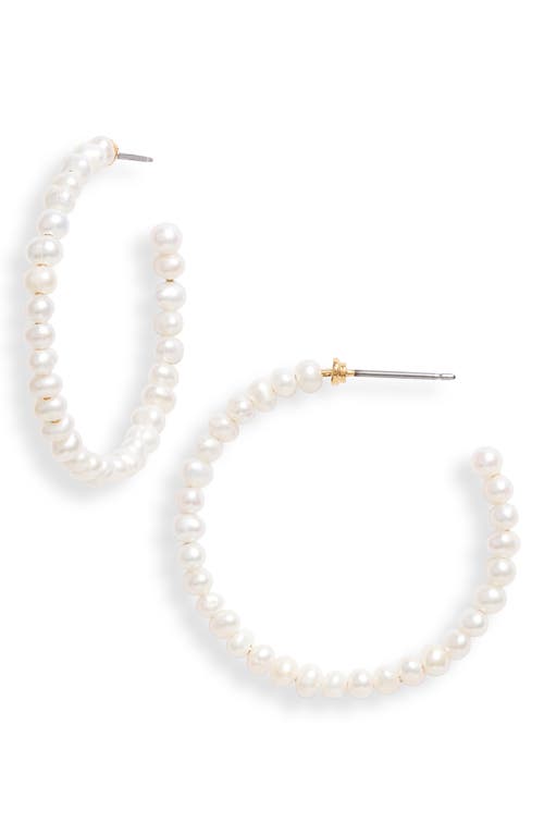 Lele Sadoughi Medium Pearl Hoop Earrings at Nordstrom