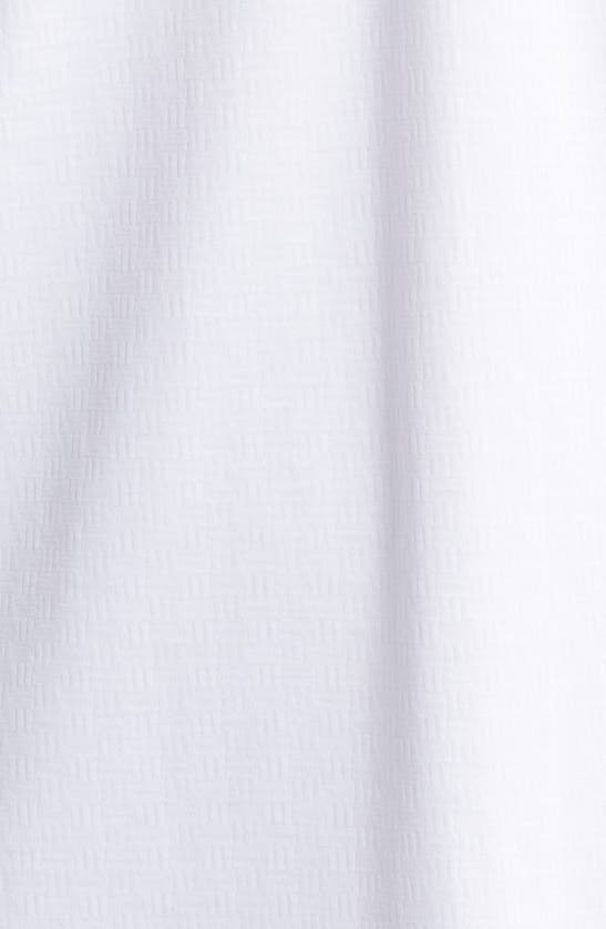 Shop Johnston & Murphy Quarter Zip Jacquard Pima Cotton Blend Knit Polo In White