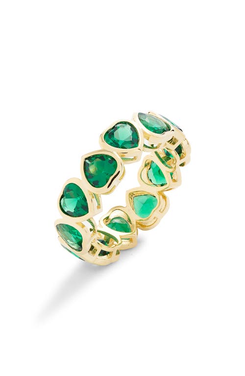 BY ADINA EDEN Cubic Zirconia Bezel Eternity Ring in Emerald Green