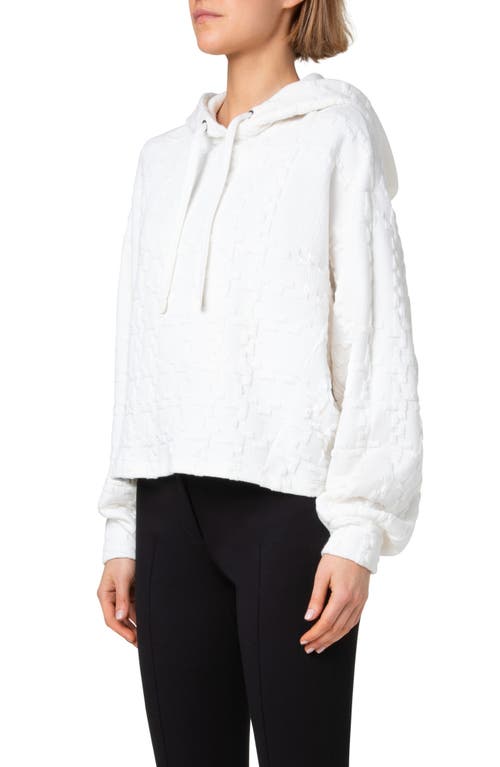 Shop Akris Punto 3d Glen Check Hooded Sweater In Cream