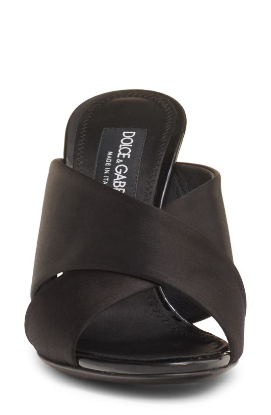 Shop Dolce & Gabbana Keira Crossover Strap Slide Sandal In Black