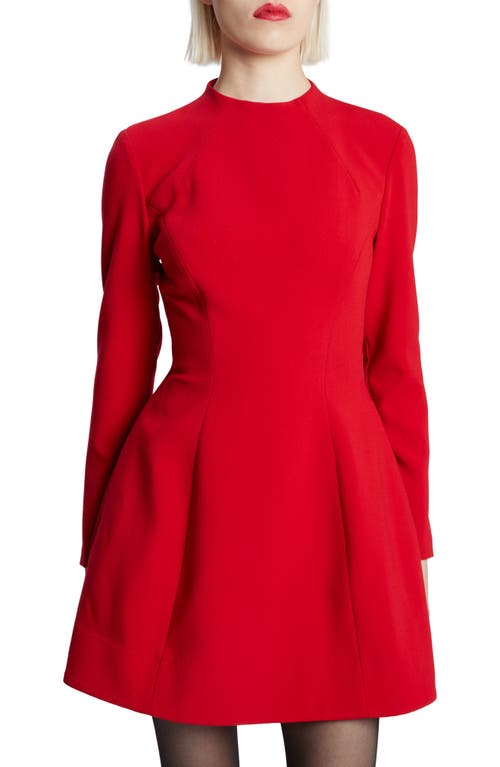 Bardot Delphi Long Sleeve Minidress In Deep Red