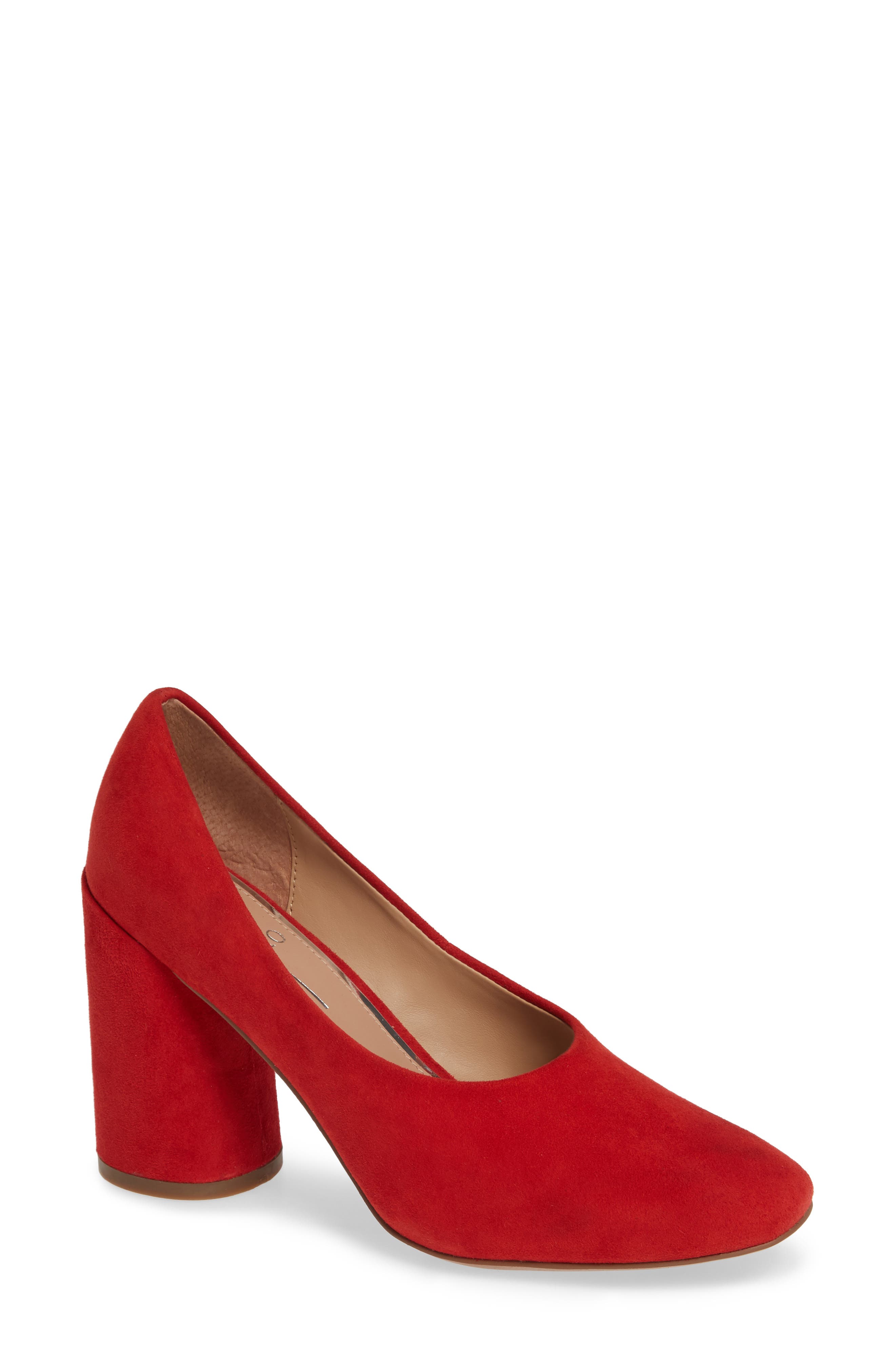 Linea Paolo Cherie Round Toe Pump, Red