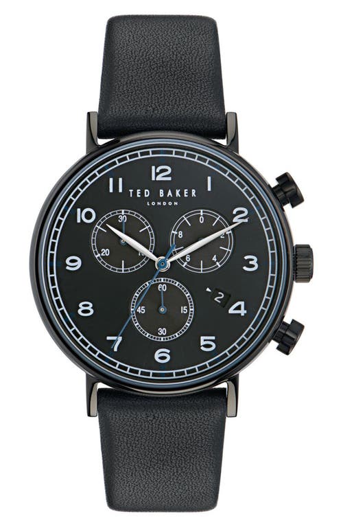 Barnetb Chronograph Leather Strap Watch