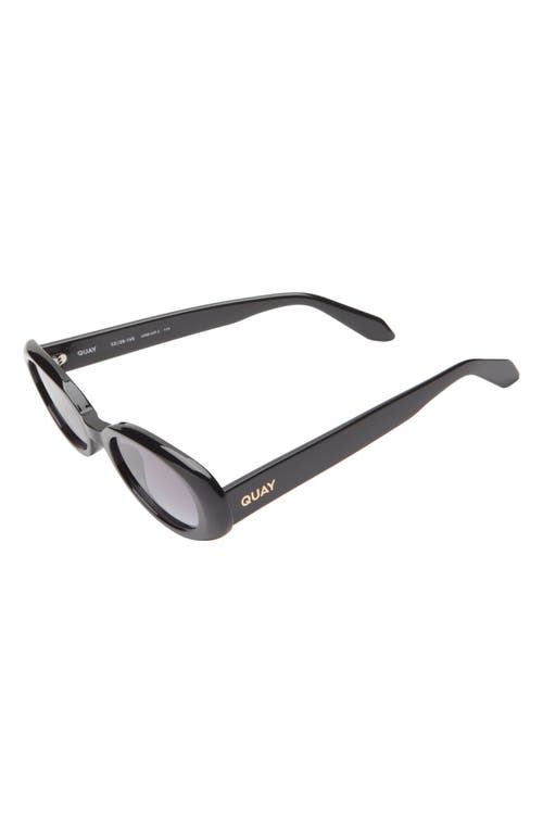 Quay Felt Cute 52mm Gradient Small Oval Sunglasses In Black/smoke