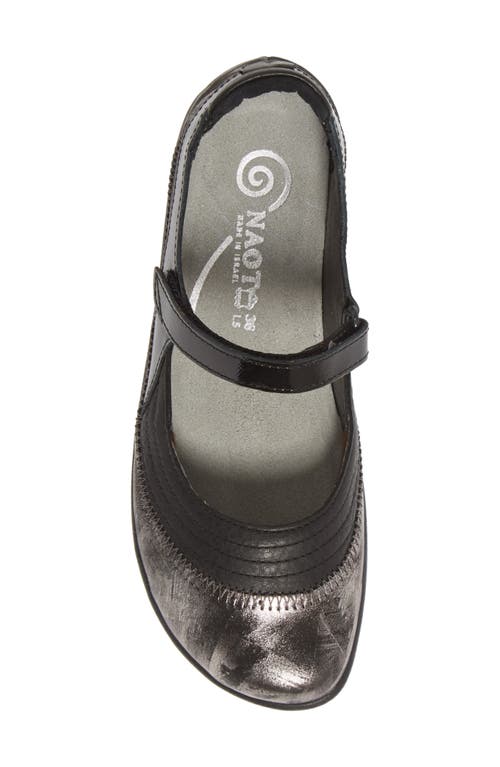 Naot Kire Mary Jane Flat In Soft Black/metallic Onyx