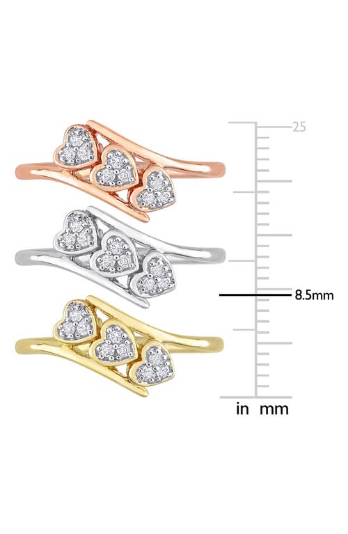 Delmar Set Of 3 Trio Heart Diamond Rings In Multi