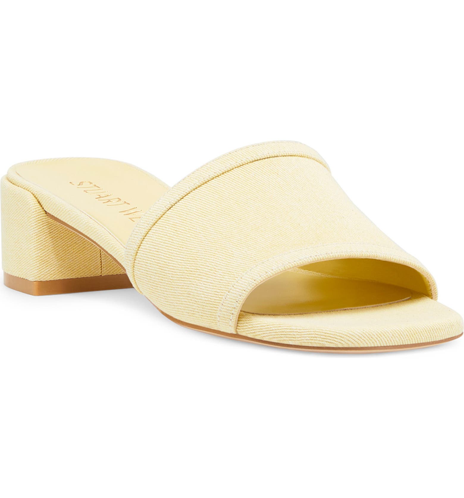 Pastel yellow slide sandals
